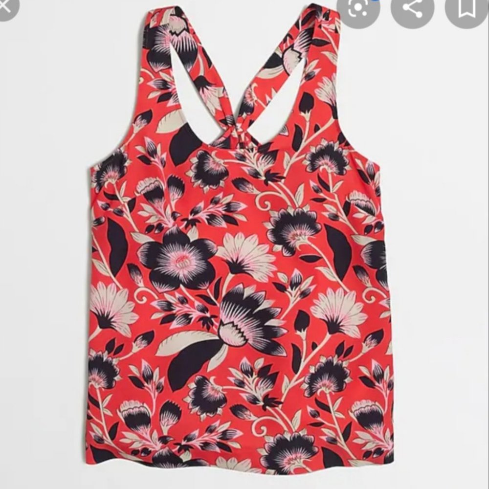 J. Crew Factory Printed Twist-Back Tank Top